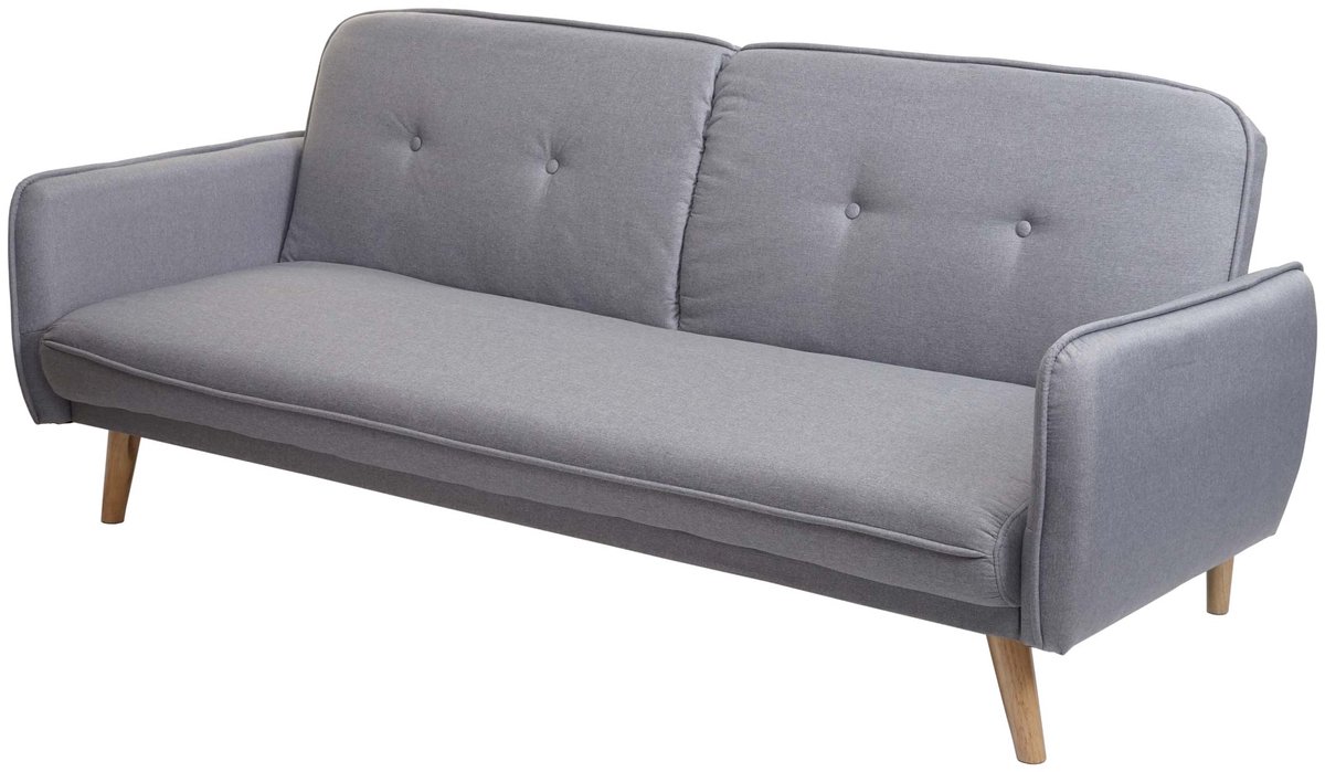 MCW Slaapbank MCW-J18, bank uitklapbare slaapbank logeerbed, slaapfunctie stof/textiel 185cm ~ grijs