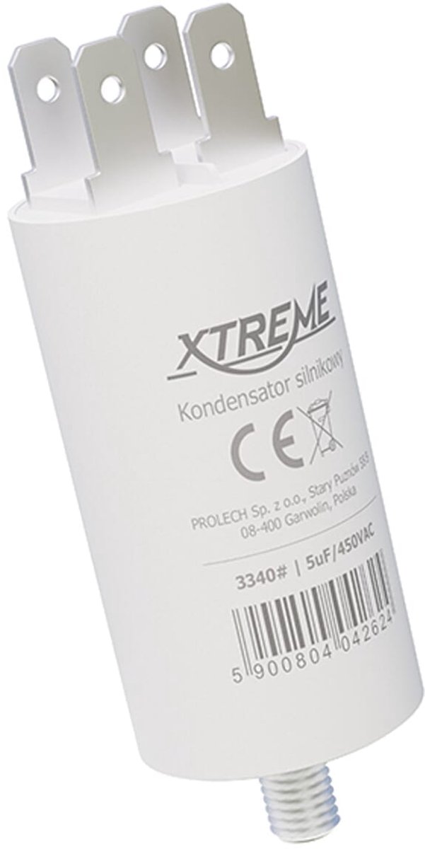 XTREME Motorcondensator 5µF 450V AC - Met Faston Aansluitingen - Start/Bedrijf
