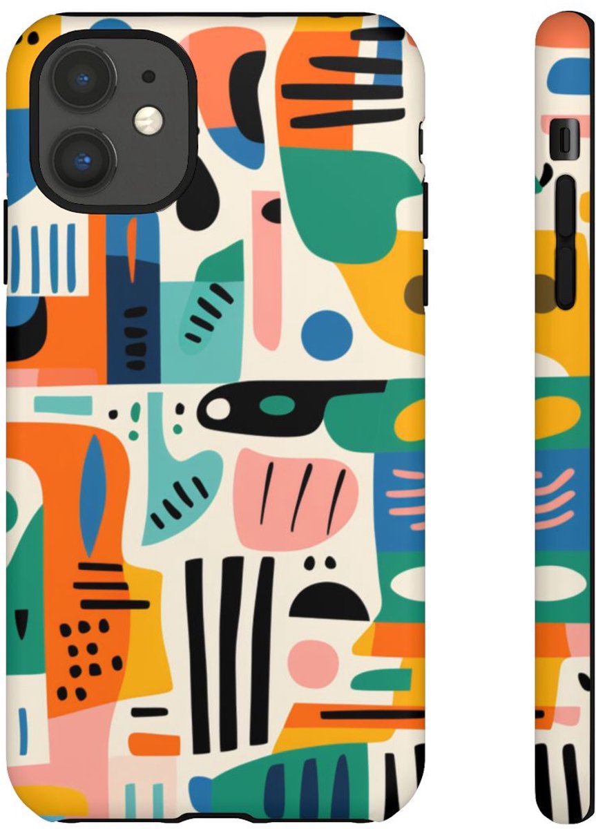 Kleurrijk Abstract Geometrisch Patroon – Telefoonhoesje Geschikt voor iPhone 11