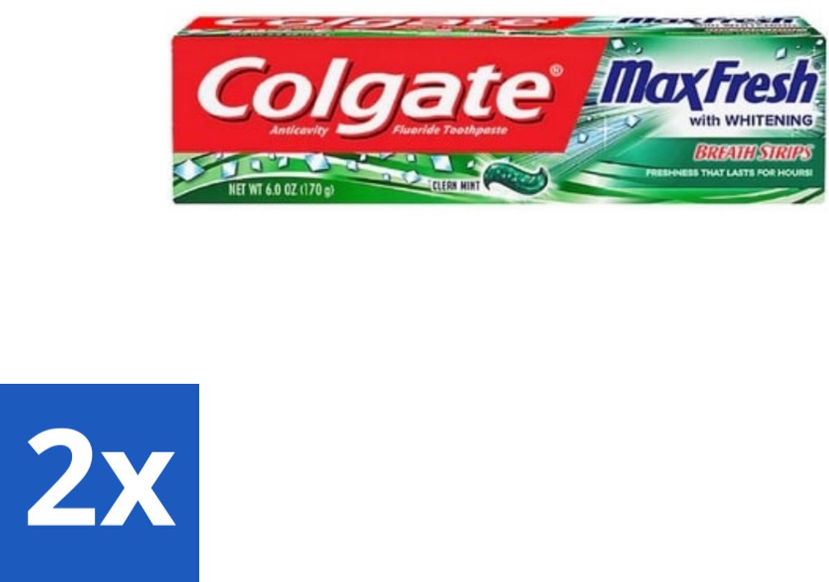 2 x Colgate Tandpasta Maxfresh Cleanmint 100 ml - Tandpasta - Tanden Reinigen - Tandsteen Verwijderen - Tandbederf Bestrijden - Frisse Adem