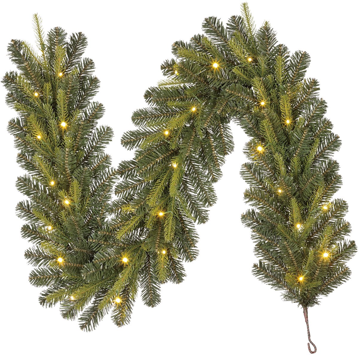 Black Box Trees Grimshaw Guirlande met Verlichting - Kerstguirlande L180 cm - Kerst Decoratie met Timer - Groen – foto 2