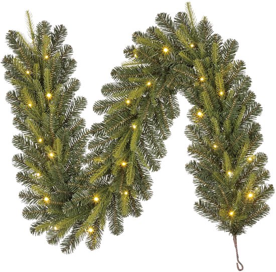 Black Box Trees Grimshaw Guirlande met Verlichting - Kerstguirlande L180 cm - Kerst Decoratie met Timer - Groen