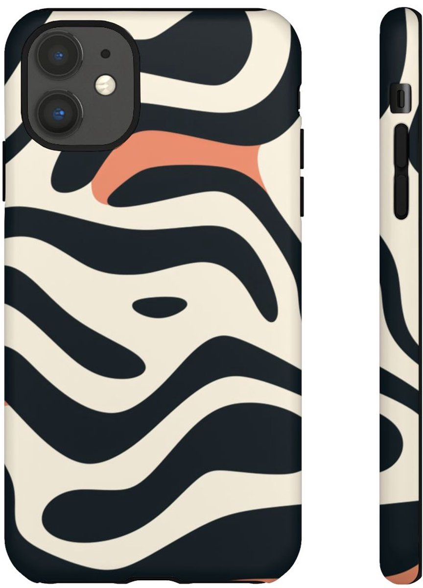 Abstracte Golvende Lijnen – Telefoonhoesje Geschikt voor iPhone 11