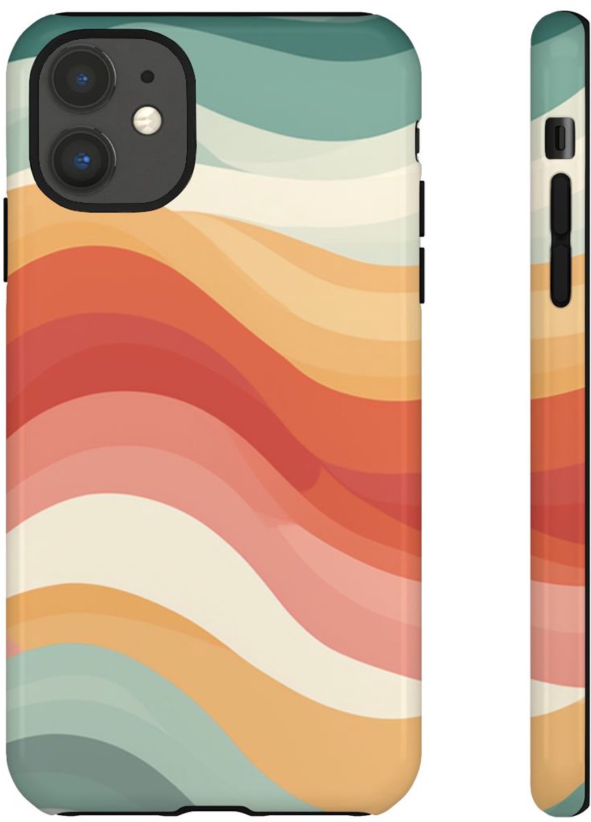 Golvend Veelkleurig Patroon – Telefoonhoesje Geschikt voor iPhone 11