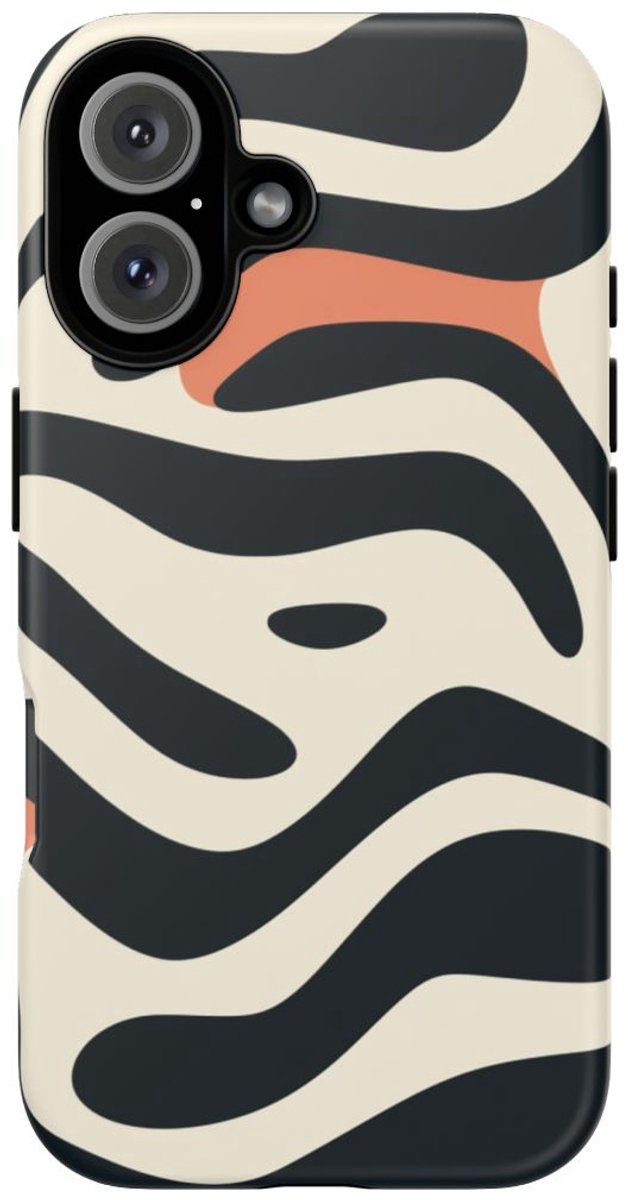 Abstracte Golvende Lijnen – Telefoonhoesje Geschikt voor iPhone 16