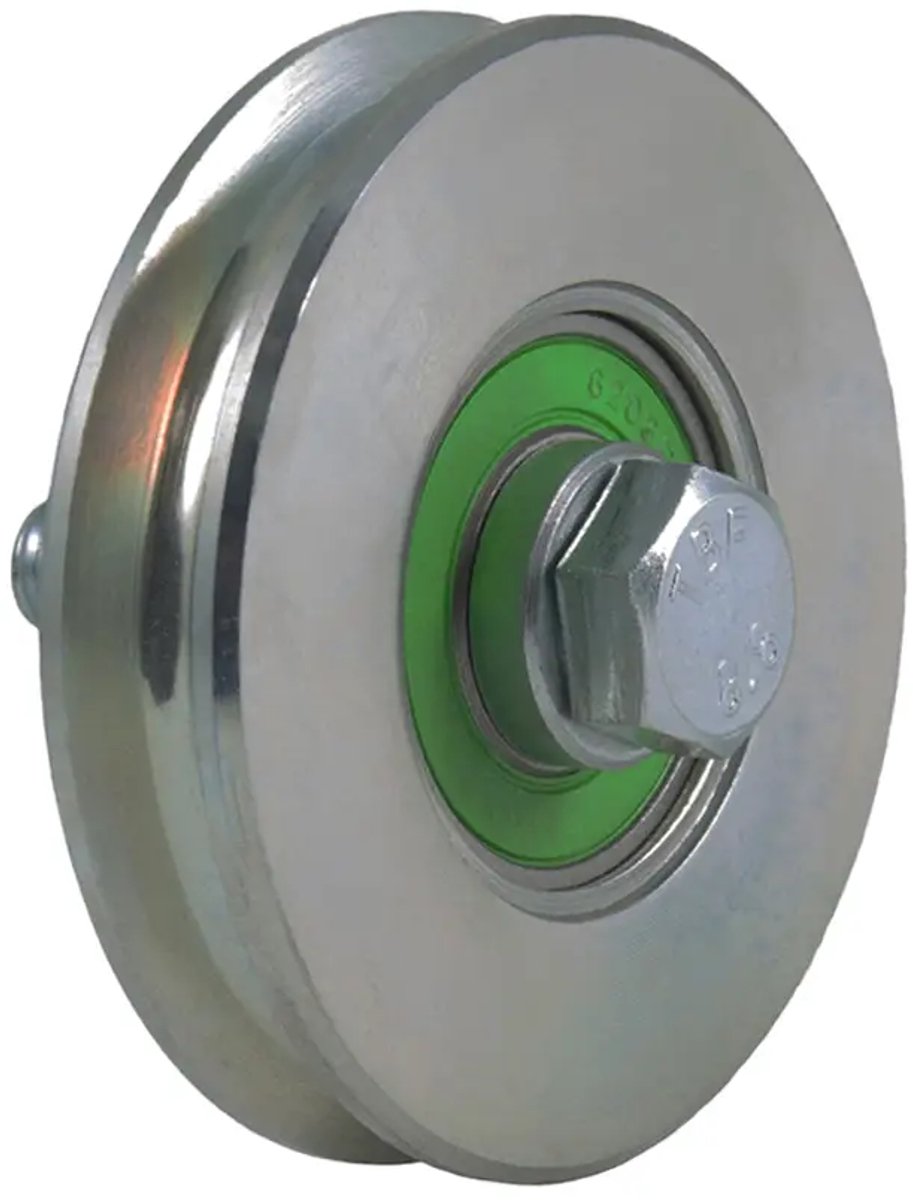 Rond groefwiel van 80 mm met een groef van 8 mm voor kabels