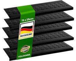 FLOORDIREKT Rubberen trapmat Coin - 25 x 75 cm - Zwart - 1 Stuk - Antislip voor traptreden - Voor Buiten