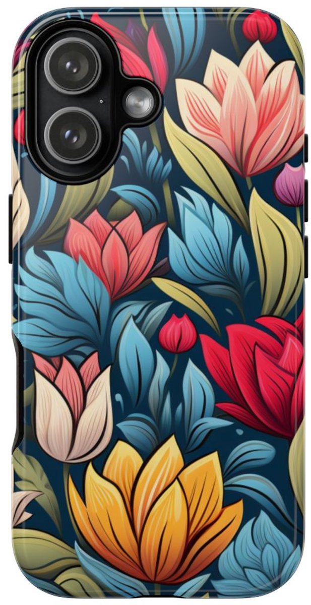 Kleurrijk Bloemenpatroon – Telefoonhoesje Geschikt voor iPhone 17