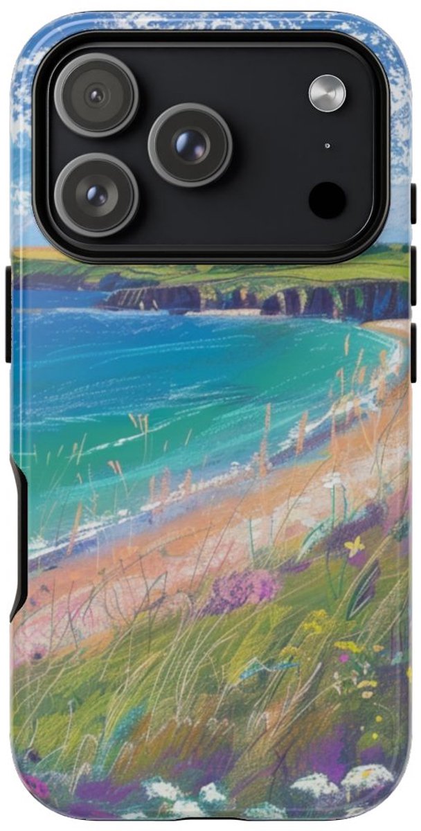 Kustbloemen en Strandlandschap – Telefoonhoesje Geschikt voor iPhone 17 Pro