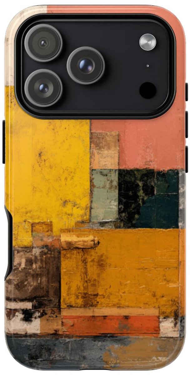 Abstracte Geometrische Kleurenblokken – Telefoonhoesje Geschikt voor iPhone 17 Pro