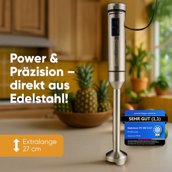 ProfiCook SM 1317 - Staafmixer - 1000 W Traploze snelheidsinstelling, Turbofunctie RVS van ProfiCook — afbeelding 3
