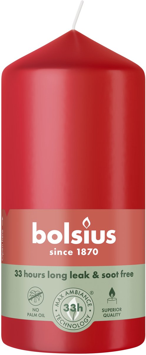 Bolsius Stompkaars - 120/58 mm - Delicate Red