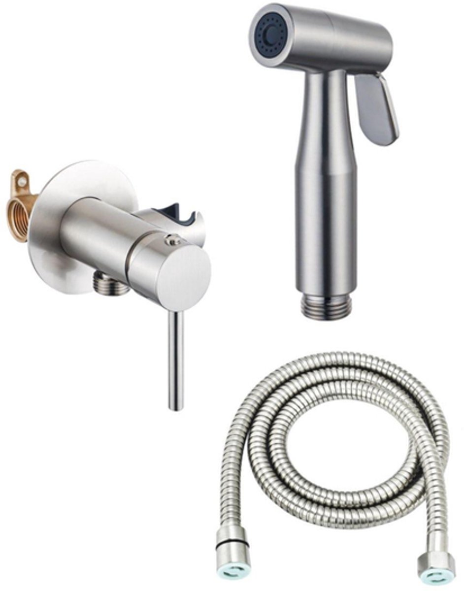 Fortifura Calvi Mengkraan Bidetset - handdouchehouder -100cm doucheslang - bidet handdouch