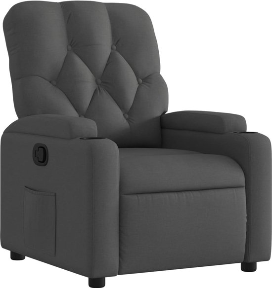 vidaXL - Relaxfauteuil - Donkergrijze - Stof