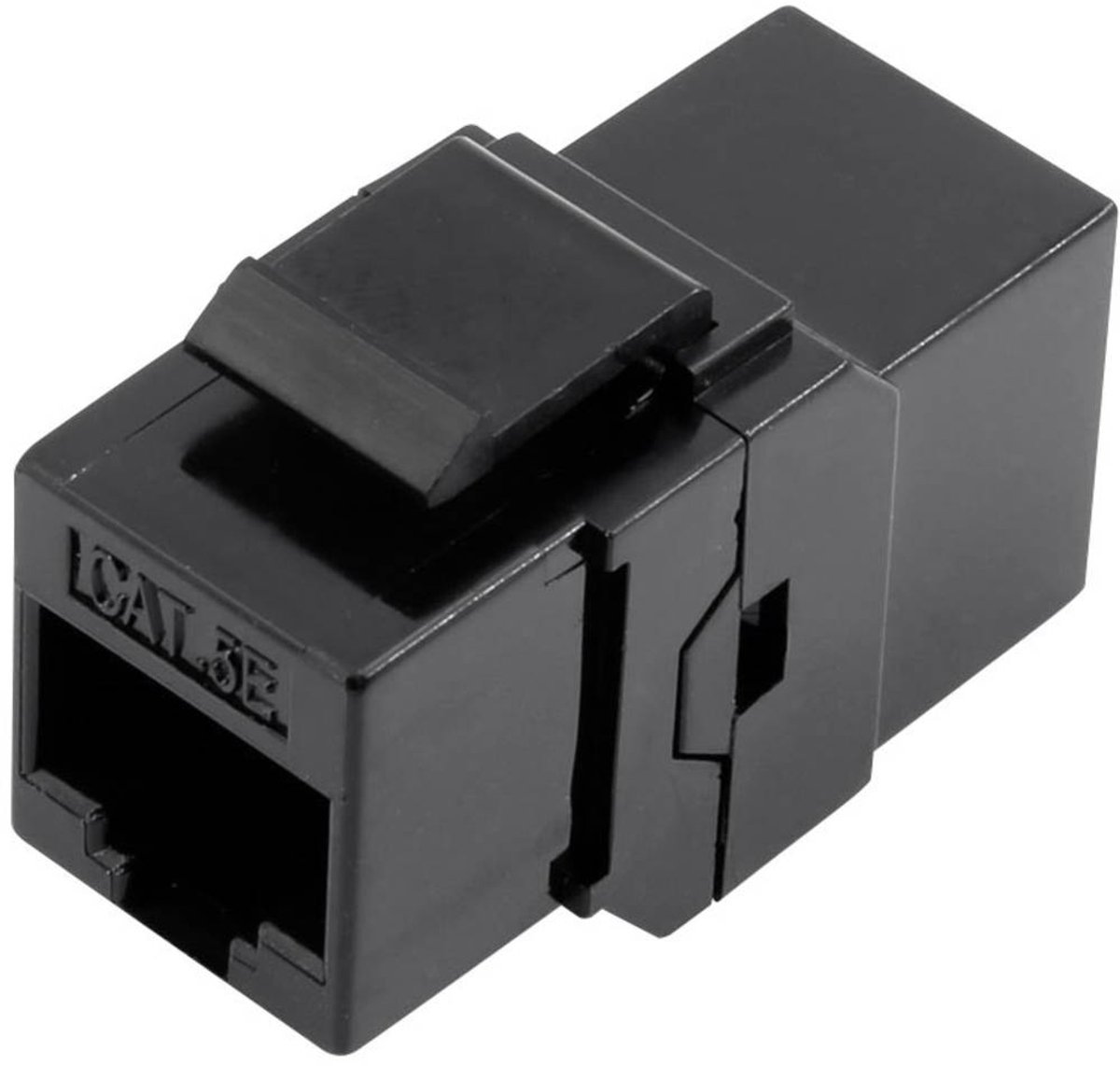 TRU COMPONENTS 93013c1176 RJ45 dubbele koppeling 1425900 Adapter, recht Zwart 1 stuk(s)