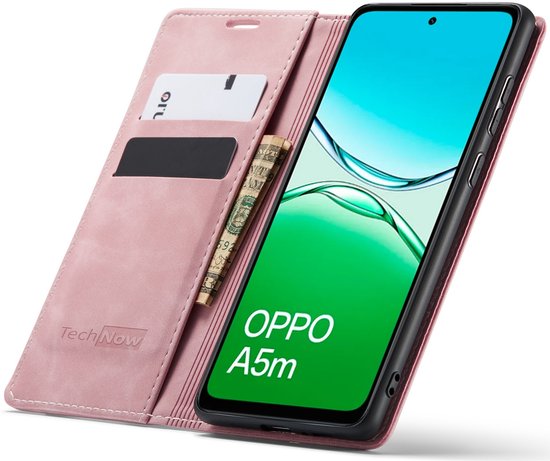 Hoesje geschikt voor Oppo A5 5G / A5 4G / A5m - Book Case Leer Slimline Roze
