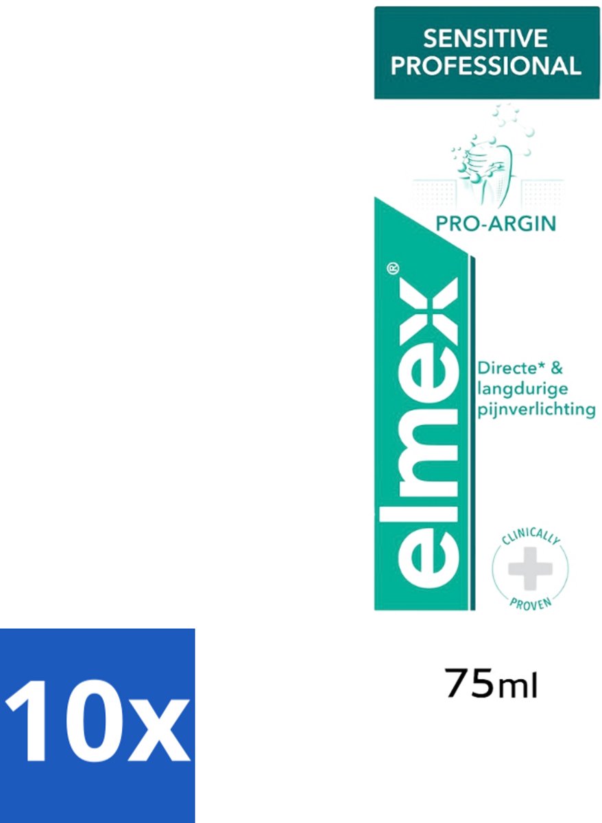 10 x Elmex Tandpasta Sensitive Professional 75 ml - Gevoelige Tanden - Tandgevoeligheid - Tandpasta - Pro-Argin - Tandhalscariës