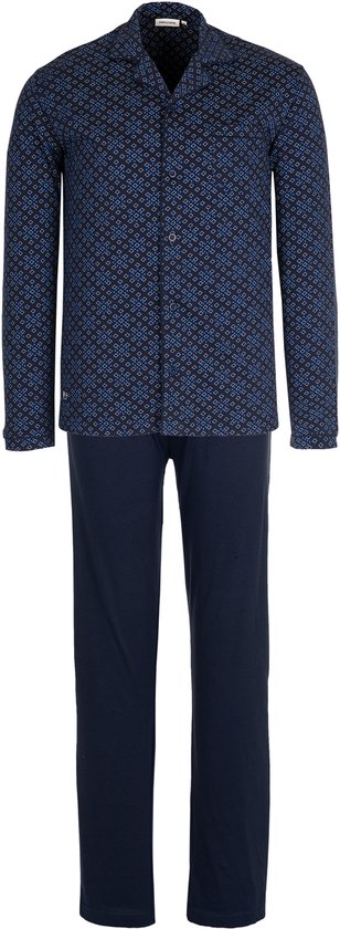 Pastunette Pyjamaset - Katoen - Donkerblauw - Doorknoop sluiting - Maat 3XL