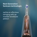 Illustratie van de interne werking van de Philips Sonicare tandenborstel, met tekst over de technologie.