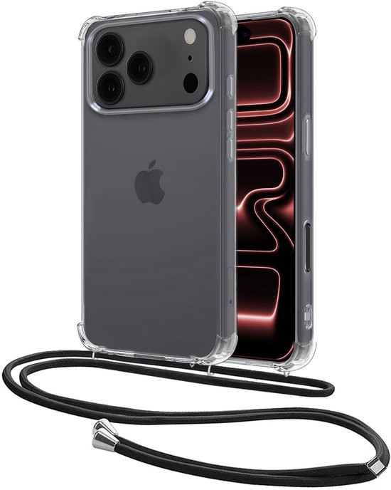 Transparant hoesje met verstelbaar koord voor iPhone.