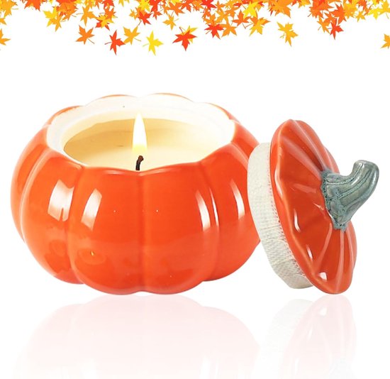 Deze pompoen geurkaars als kerstcadeau laten bezorgen 1