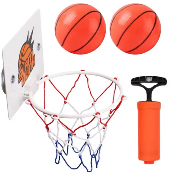 Mini Panier De Basket à Ventouse – 2 Ballons Et Pompe Inclus, Pour Porte Ou Mur, Dès 3 Ans