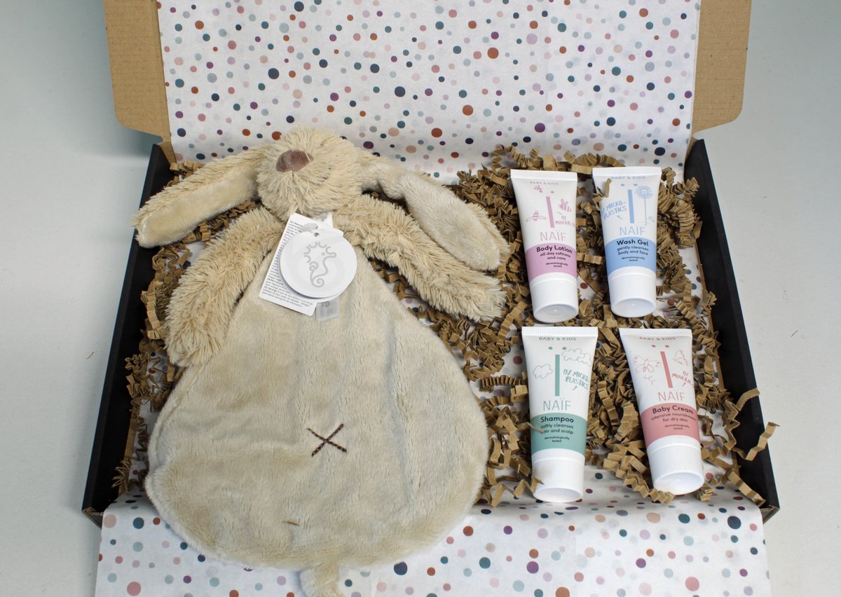 Brievenbus cadeau Knuffel & Care - kraam cadeau - knuffel met naam - babyverzorging