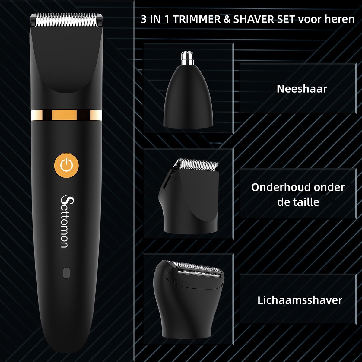 Hatteker Scttomon 3-in-1 Elektrische Heren Trimmer thumbnail 4