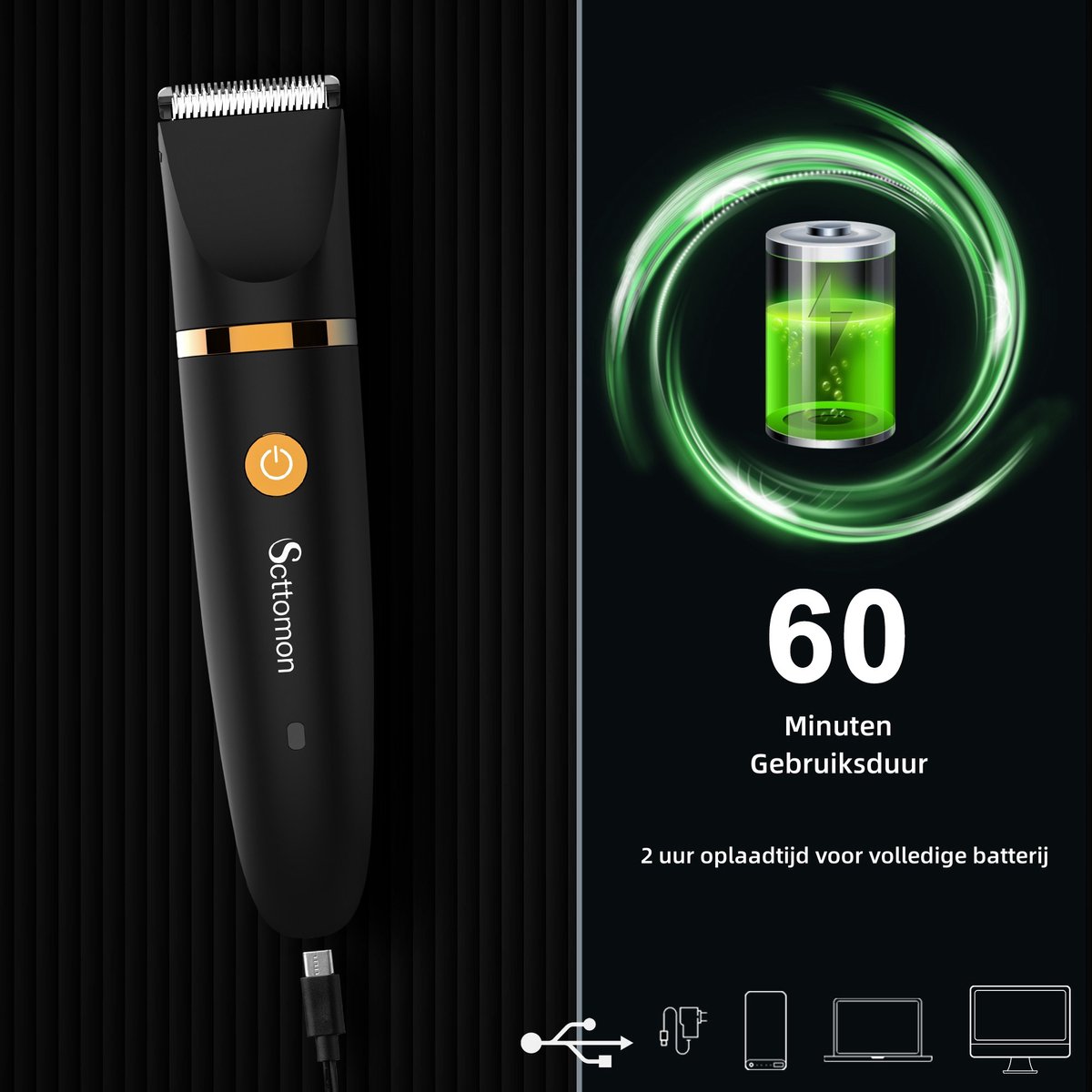 Hatteker Scttomon 3-in-1 Elektrische Heren Trimmer thumbnail 2
