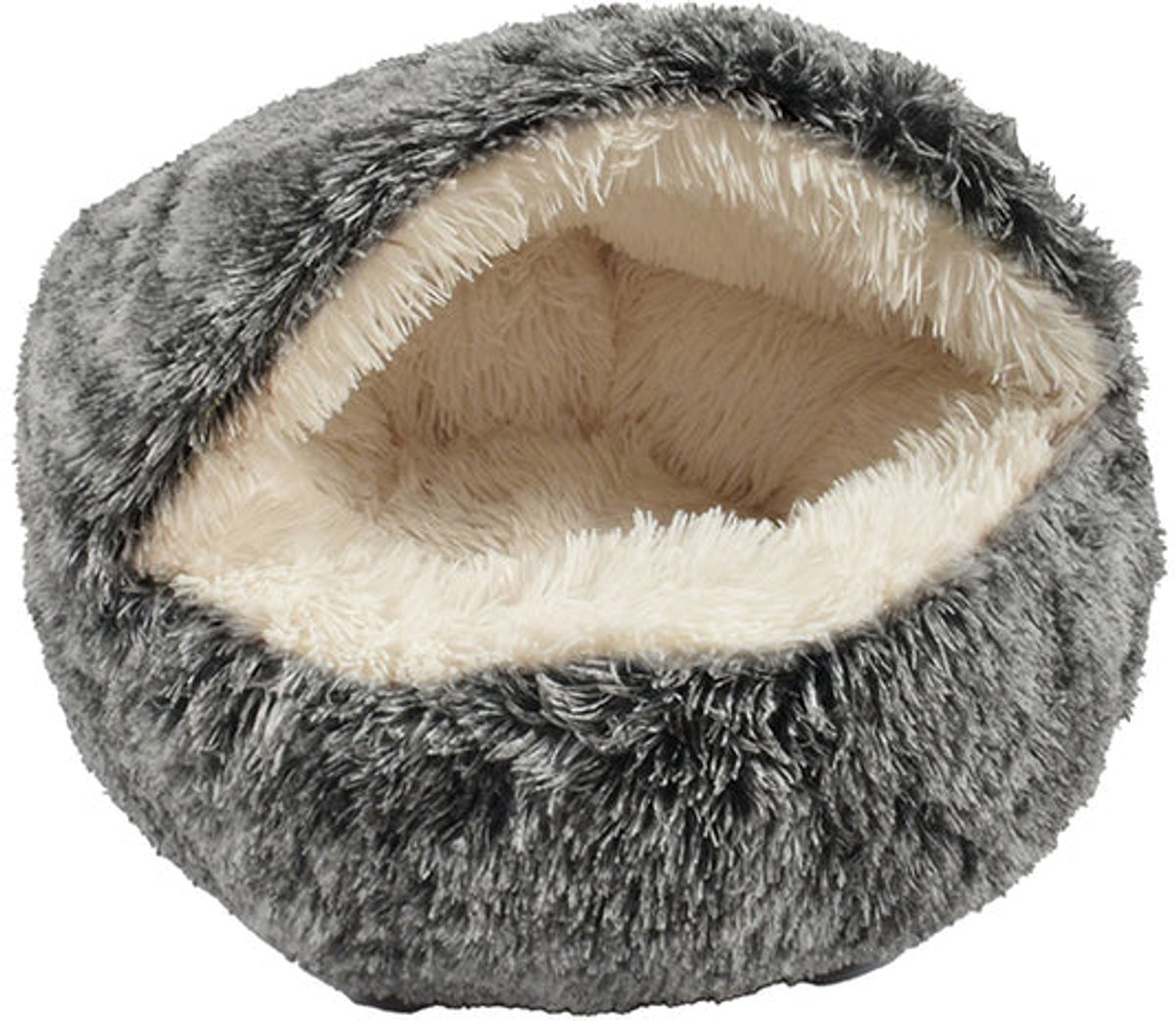 Kattenmand Iglo Croci - Zacht Gemeleerd Zwart/Wit - 50x35 cm, Wasbaar, Comfortabel