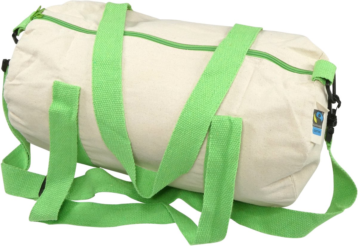 25 stuks - Extra sterke Sporttas/Duffeltas - OEKO-TEX® Fairtrade katoen - gekleurde hengsels groen
