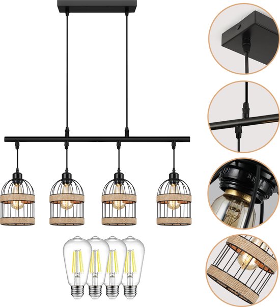 Lightess 8-armige spinnenhanglamp - meerdere E27-lamphouders, DIY hangende kroonluchter voor woonkamer, slaapkamer, café, hal