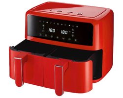 SILVERCREST® Hetelucht friteuse - Heteluchtfriteuse - Airfryer - Vermogen: 2600 W - Inhoud: 2x 4,35 L - Temperatuur: 60/200 °C - Rood