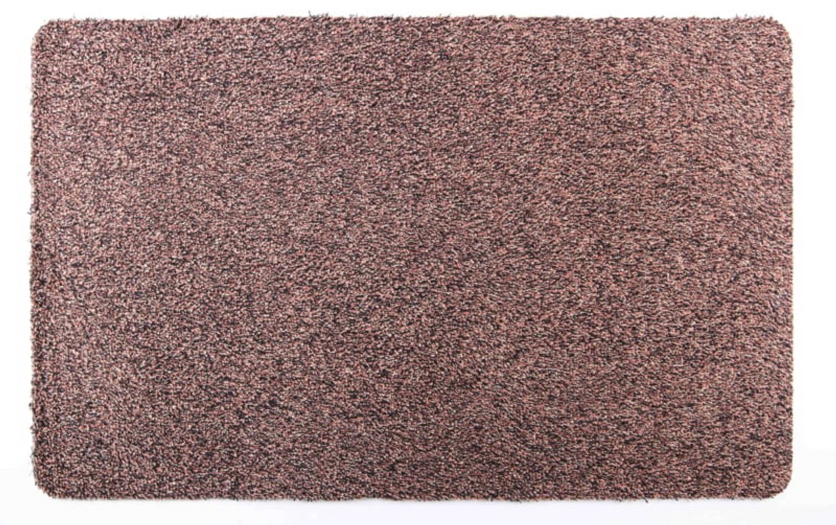 Cleanwalk droogloopmat - 60x100 cm - katoen - bruin/oranje 880 - PVC backing