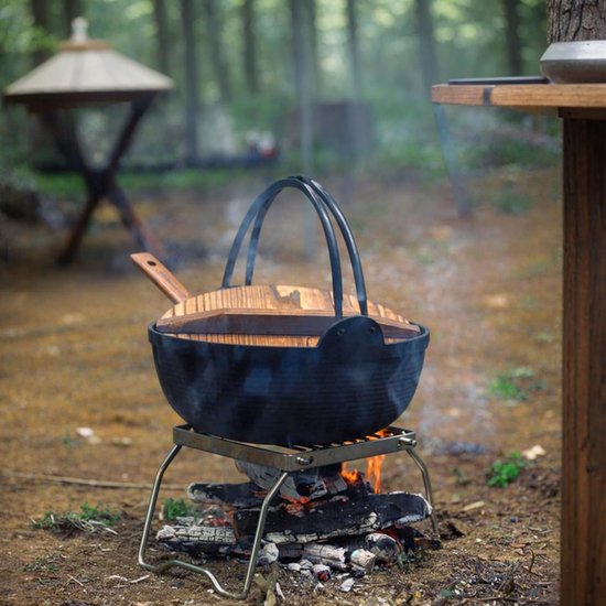 Daity Kampeergrill - draagbare kampvuurgrill - buitengrill - branderstandaard - grill - roestvrij staal - opvouwbare kampvuurgrill - geschikt voor backpacken - barbecueën - wandelen - picknicken - vissen — afbeelding 2
