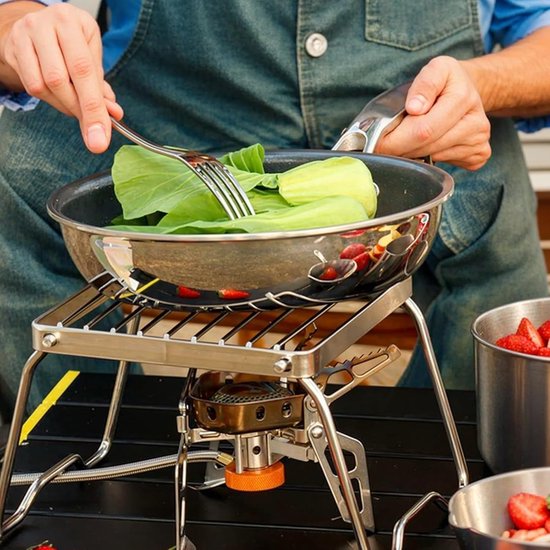 Daity Kampeergrill - draagbare kampvuurgrill - buitengrill - branderstandaard - grill - roestvrij staal - opvouwbare kampvuurgrill - geschikt voor backpacken - barbecueën - wandelen - picknicken - vissen — afbeelding 4