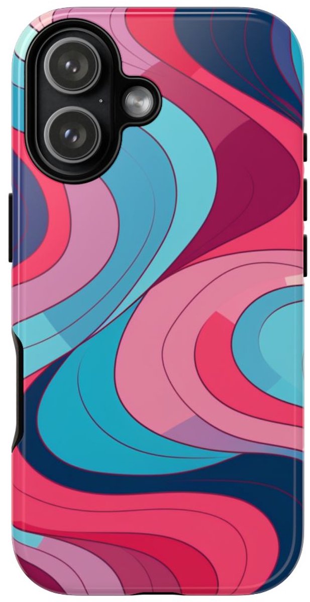 Retro Golvend Abstract Patroon – Telefoonhoesje Geschikt voor iPhone 17