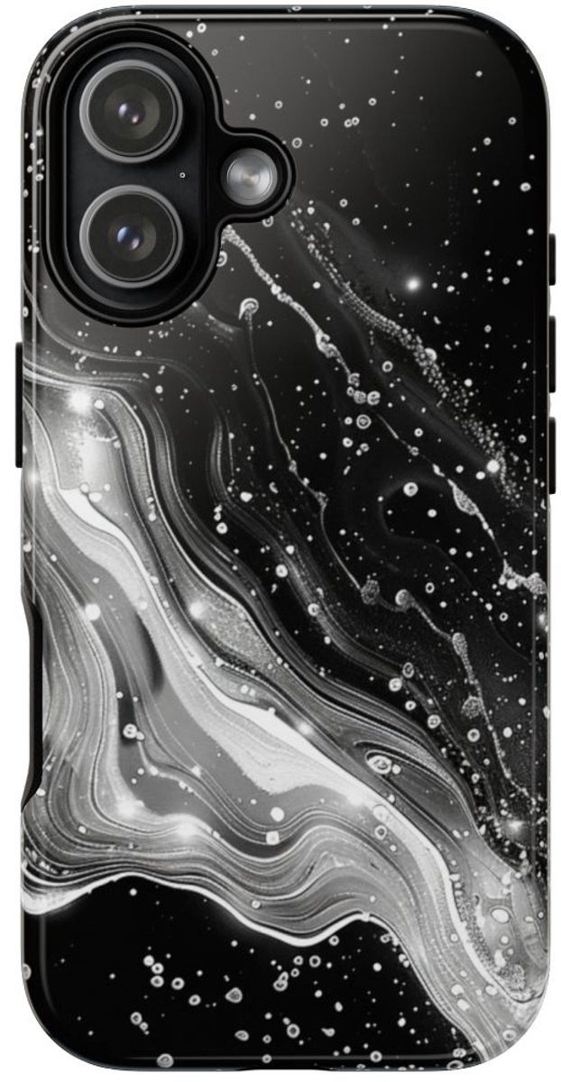 Zwart-Wit Abstracte Galaxie – Telefoonhoesje Geschikt voor iPhone 17