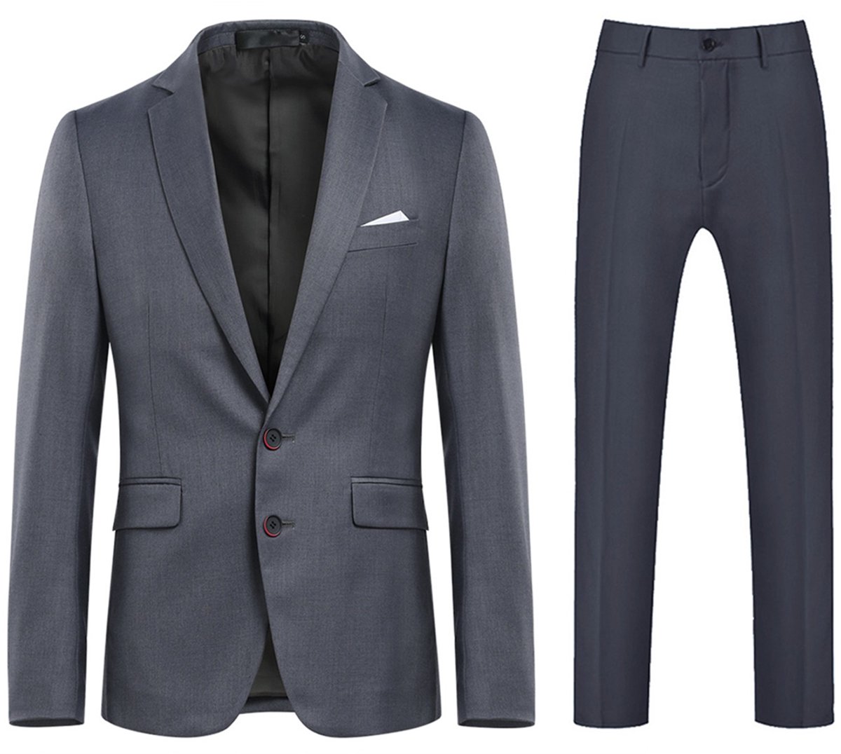 ALLTHEMEN Heren Twee knoops Pak Middenspleet - Tonsurton pantalon met 9 utility zakken -XS