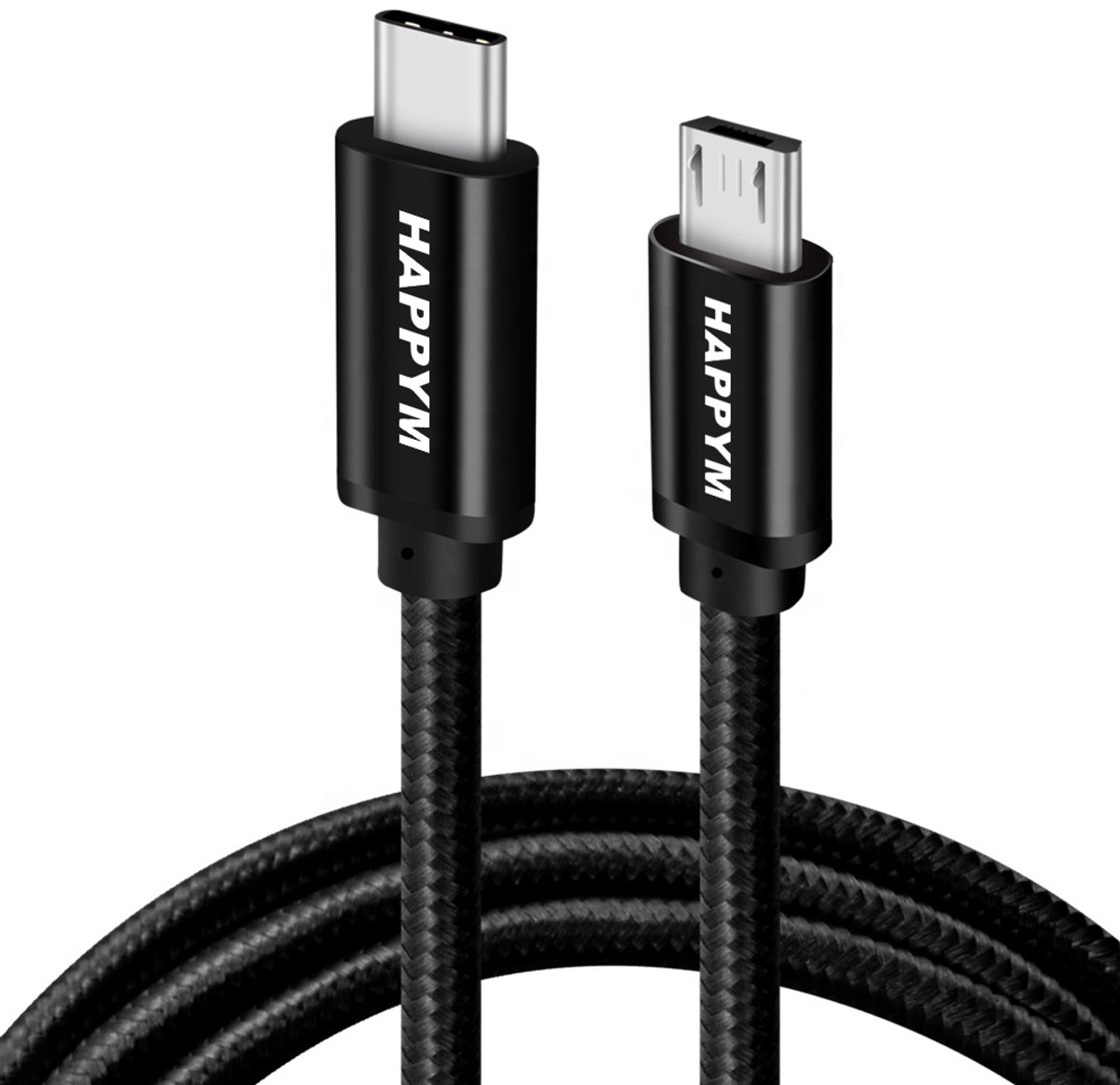 USB C naar Micro USB kabel 3M – snelladen & data – zwart – geschikt voor Smartphone, e-readers en meer apparaten