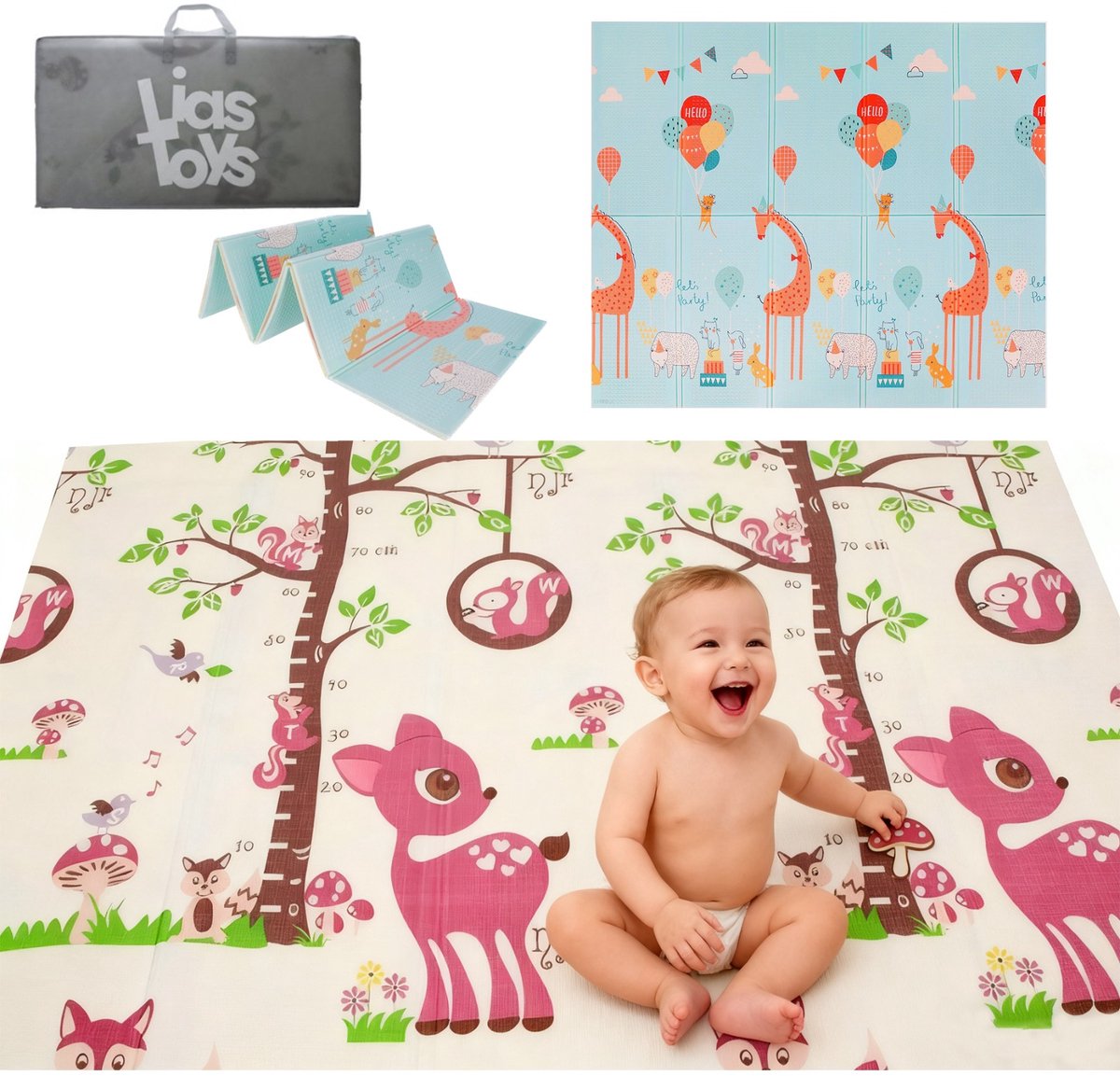 Speelmat Baby 200x150cm - Zachte Foam Mat met Antislip thumbnail 3