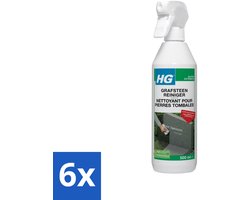 6 x HG Grafsteenreiniger 500 ml - Grafsteenreiniger - Natuurstenen Reiniger - Reiniging Grafsteen - Schoonmaken Grafsteen - Marmeren Reiniger