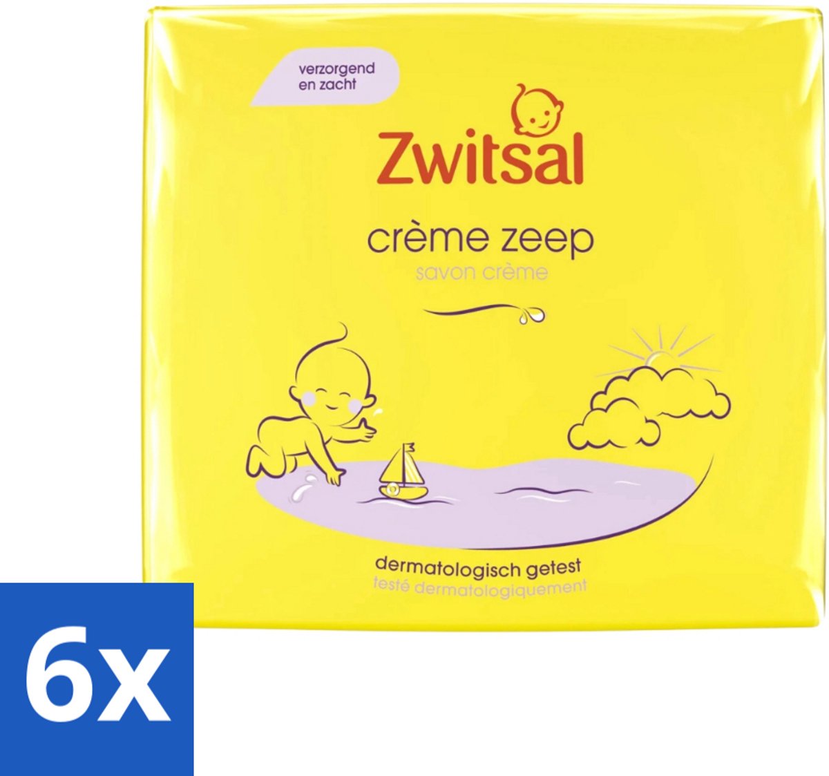 Image of 6 x Zwitsal Crème Zeep 2 x 90 gr - Babyzeep - Babyhuid - Milde Reiniging - Voedende Zeep - Zwitsal