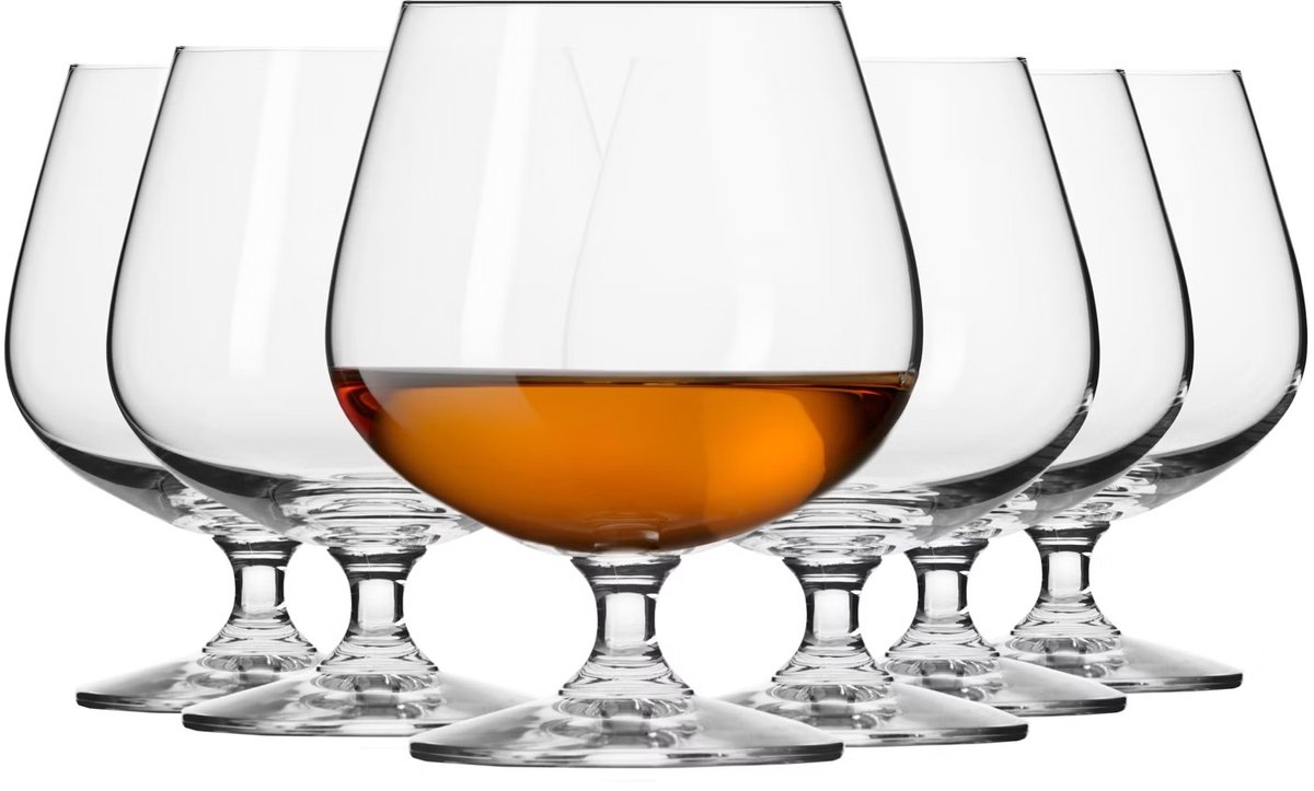 KROSNO | Cognac glazen | set van 6 stuks - 480 ml | Balance Collectie | Kristalglas | Perfect voor Thuis, Restaurants en Feesten | Vaatwasbestendig