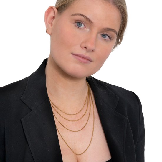 Chaînes AB - Collier - Serpent - Chaîne Goud - Chaîne Gold - Or - Plaqué or - Plaqué or - 18K - 60cm