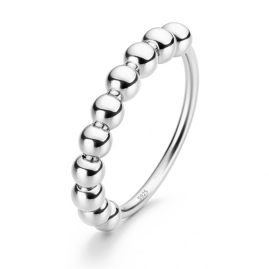 Anneau d'anxiété - Ring de stress - Ring Fidget - Ring d'anxiété pour doigt - Ring pivotant pour femme - Ring Ring Ring - Argent 925 - (18,00 mm / taille 57)