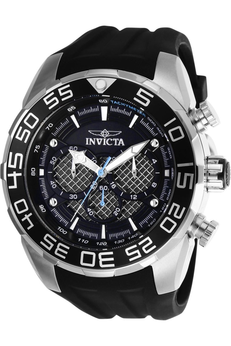 Invicta Speedway 26314 Heren Horloge - Waterdicht - Analoog - Quartz Uurwerk - Roestvrij Staal met zwarte Wijzerplaat - 50mm