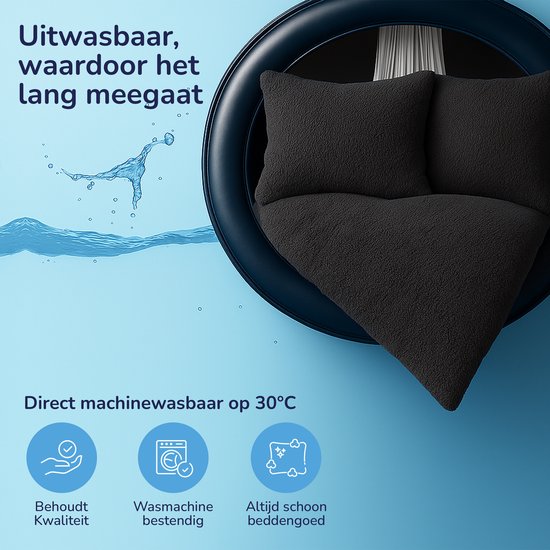 Decoware® Teddy Fleece Dekbedovertrek - Antraciet - Lits-jumeaux - 240x220 cm + 2 Kussenslopen 60x70 cm - Dubbelzijdig - Heerlijk Warm van Decoware — afbeelding 3