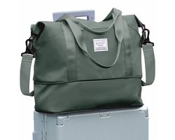 Geweo Weekendtas - Reistas - Duffel Bag - Handbagage 40*20*25 - Shouldertas - Maximaal 35 L - Waterdicht - Sporttasche - Travel Bag - Dames Heren - Groen