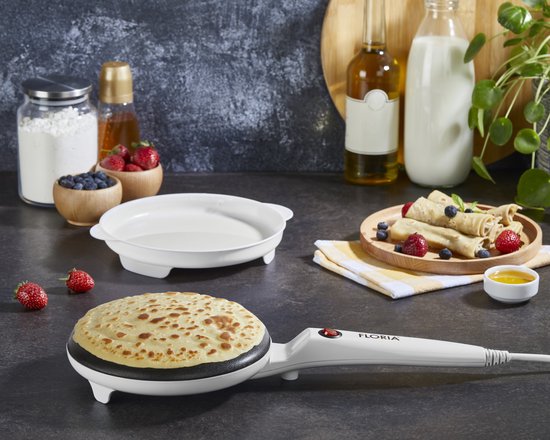 Floria Crêpe Maker ZLN7911 - Elektrische Pannenkoeken & Crêpemaker - 20 cm - 600-700 W - Anti-aanbaklaag - Wit — afbeelding 5